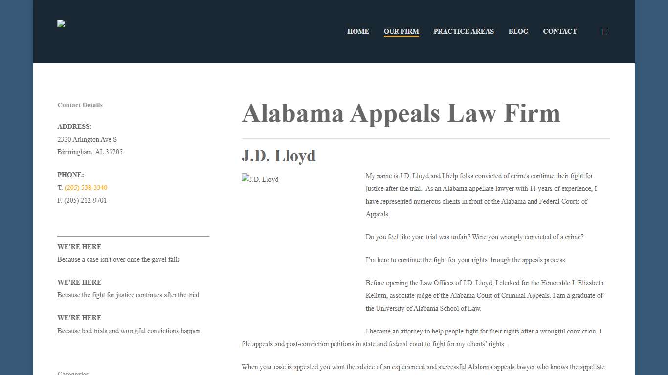 Criminal Appeals Lawyers in Alabama The Law Offices of J.D. Lloyd